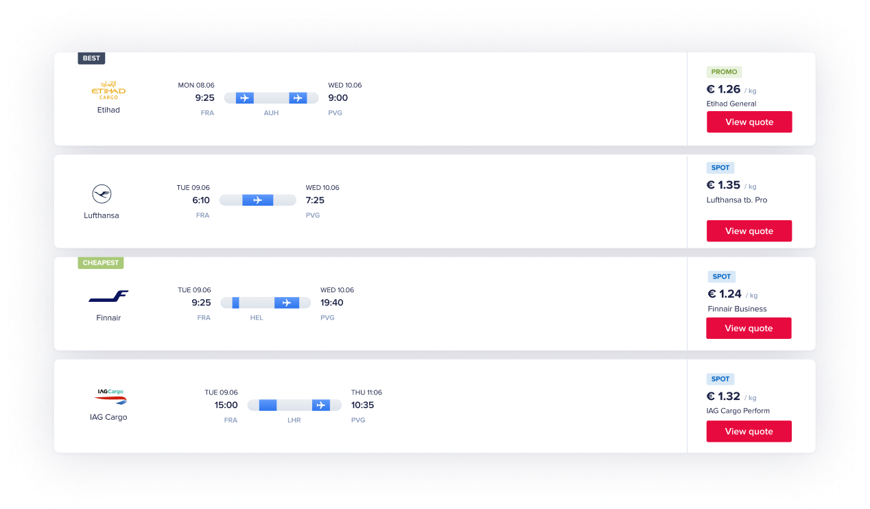 cargo.one The easiest way to book air cargo